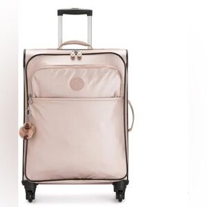 Kipling Small Carry On Suitcase Travel Bag Lightweight rose gold new tag